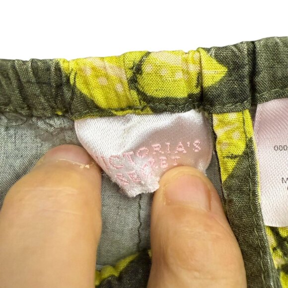 VTG Victoria's Secret Tropical Lounge Pajama Pants Sleepwear Medium Green - Picture 3 of 9